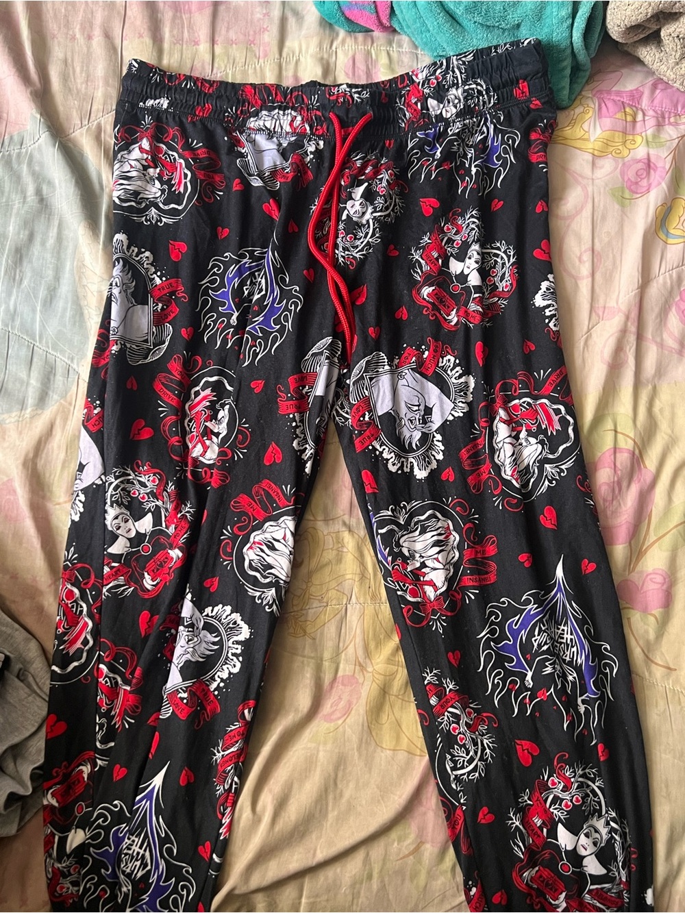 Disney Black Red and White Villains Pajama Pants
